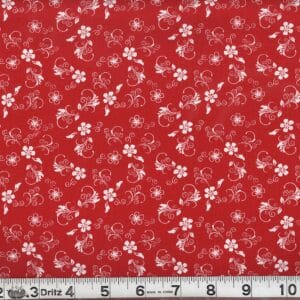 45" White On Red Print