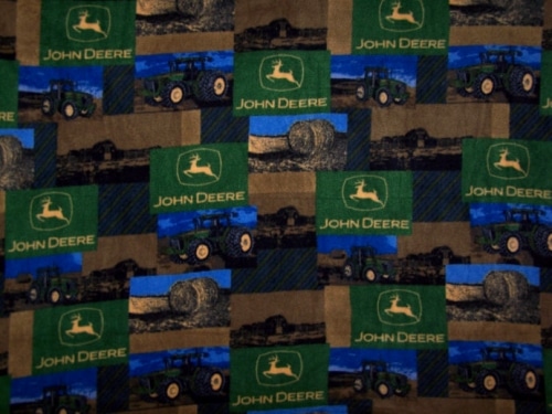 John Deere Fleece Throw Barn Patchwork