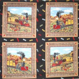 45" Antique Trains Pillow Panel