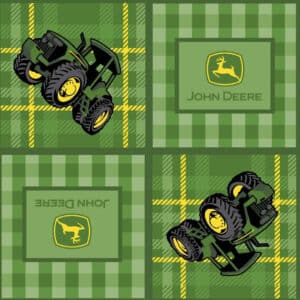45" John Deere Green Plaid Patch