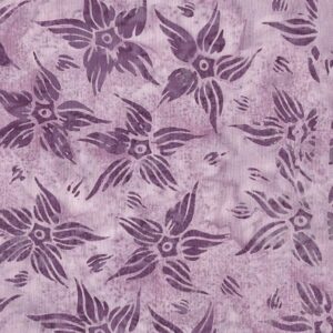 45" Island Batiks Star Flower Violet Grey