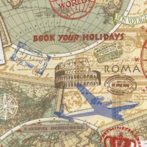 45" Fabric Traditions Travel Stamp