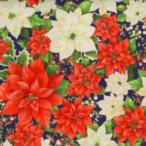 45" Oasis Fabrics Noel Packed Poinsettias