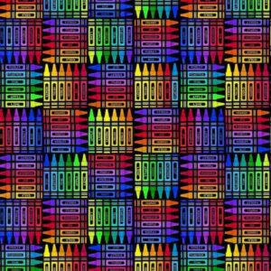 45" Timeless Treasures Bright Crayons