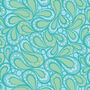 45" Benartex Paisley Aqua