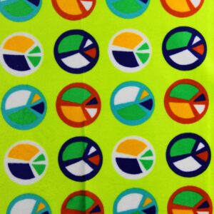 60" Benartex Minkee & Me Peace Signs Green