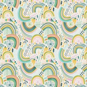 45" Art Gallery Fabrics Rain Or Shine Chasing Rainbows