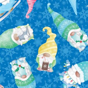 45" Benartex Gnome Wonderland Snowy Gnomes