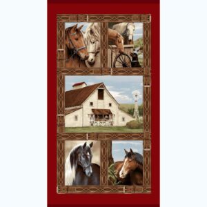 45" Henry Glass Cottonwood Stables 24" Panel