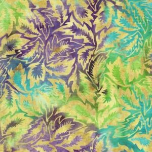 45" Island Batiks Leaves-Mardigras