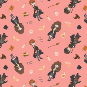 45" Camelot Fabrics Harry Potter Stand Together Trio Pink
