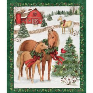 45" MDG Christmas Two Horse Panel