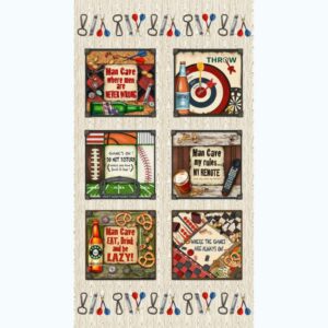 45" Henry Glass Game Night 24" Panel