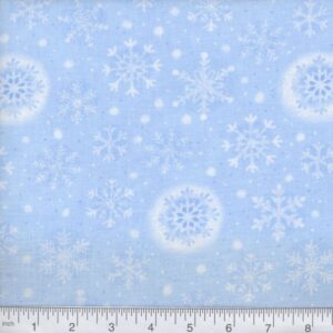 45" Christmas Snowflake Light Blue Allover
