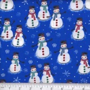 45" Christmas Snowmen Blue