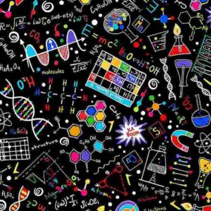 45" Timeless Treasures Bright Science Doodles