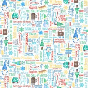 45" Benartex Gnome Wonderland Winter Words