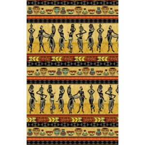45" Timeless Treasures African Women 11" Stripe