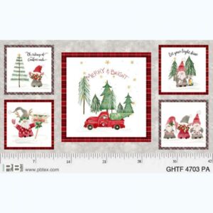 45" P & B Textiles Gnomes Home Tree 24" Panel