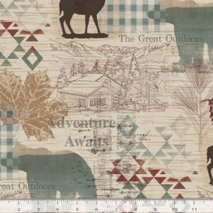 45" Timeless Treasures Cabin Adventure Animal Print