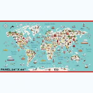 45" Andover Fabrics ABC By Makower UK 24" Panel