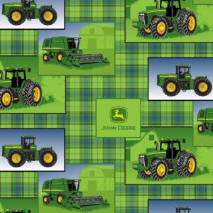 45" John Deere Plaid Patch Allover