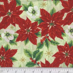 45" Christmas Poinsettia Gold Metallic