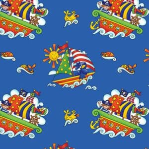 45" Henry Glass Alpha Babies Tossed Boats