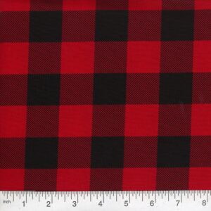 45" Holly Jolly Buffalo Check Christmas - Black/Red