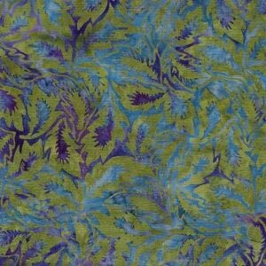 45" Island Batiks Leaves-Mystic