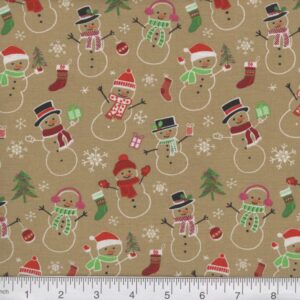 45" Christmas Snowman Allover Cocoa