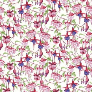 45" Clothworks Fuchsias and Hummingbirds