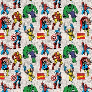 45" Camelot Fabrics Marvel Comic Super Imposed Character
