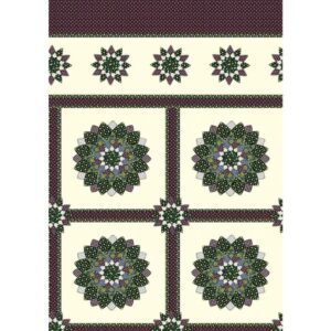 90" Dahlia Hunter Quilt Top Print