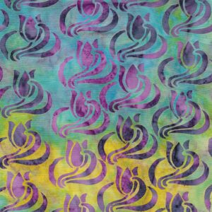 45" Island Batiks Wavy Swirl tulip