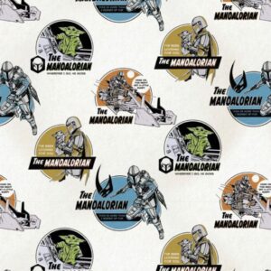 45" Camelot Fabrics The Mandalorian Comic Coins