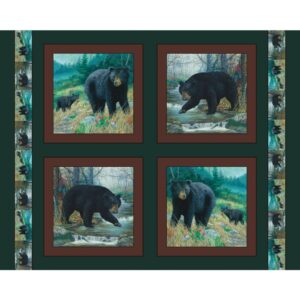 45" MDG Black Bear Pillow Panel Digital