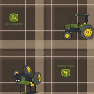 45" John Deere Brown Tractor Plaid