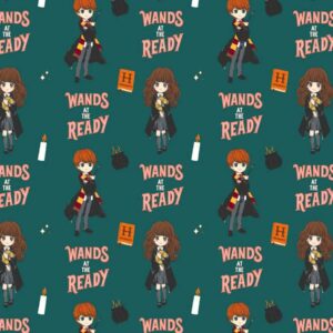 45" Camelot Fabrics Harry Potter Stand Together Wands At Ready