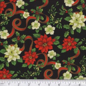 45" Christmas Poinsettia Black