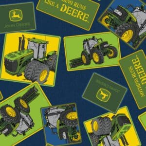 45" John Deere Tossed Tractors Blue