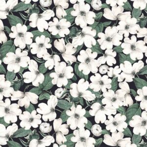 45" Timeless Treasures Packed White Flowers