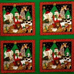 45" Santa and Animals Pillow Panel