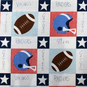 90" Football Quilt Top Print