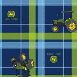 45" John Deere Bright Tractor Plaid