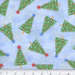 45" Christmas Trees Allover Blue