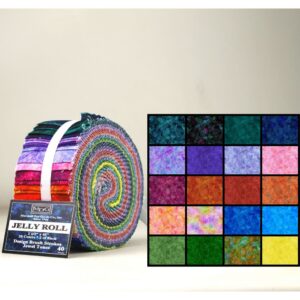 MDG Brush Strokes-Jewel Tones Jelly Roll 2.5" X 42" Strips 40 Pieces