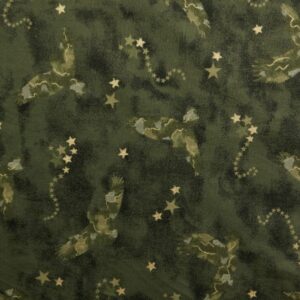 45" Fabric Traditions Army Green Eagles Glitter