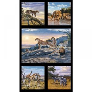 45" Elizabeth's Studio African Animals 24" Panel