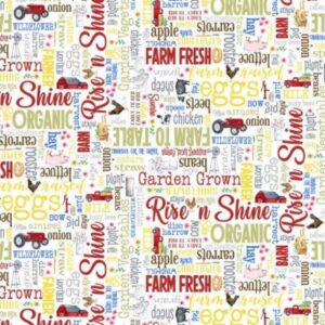 45" Kanvas Studio Farm Fresh Words White